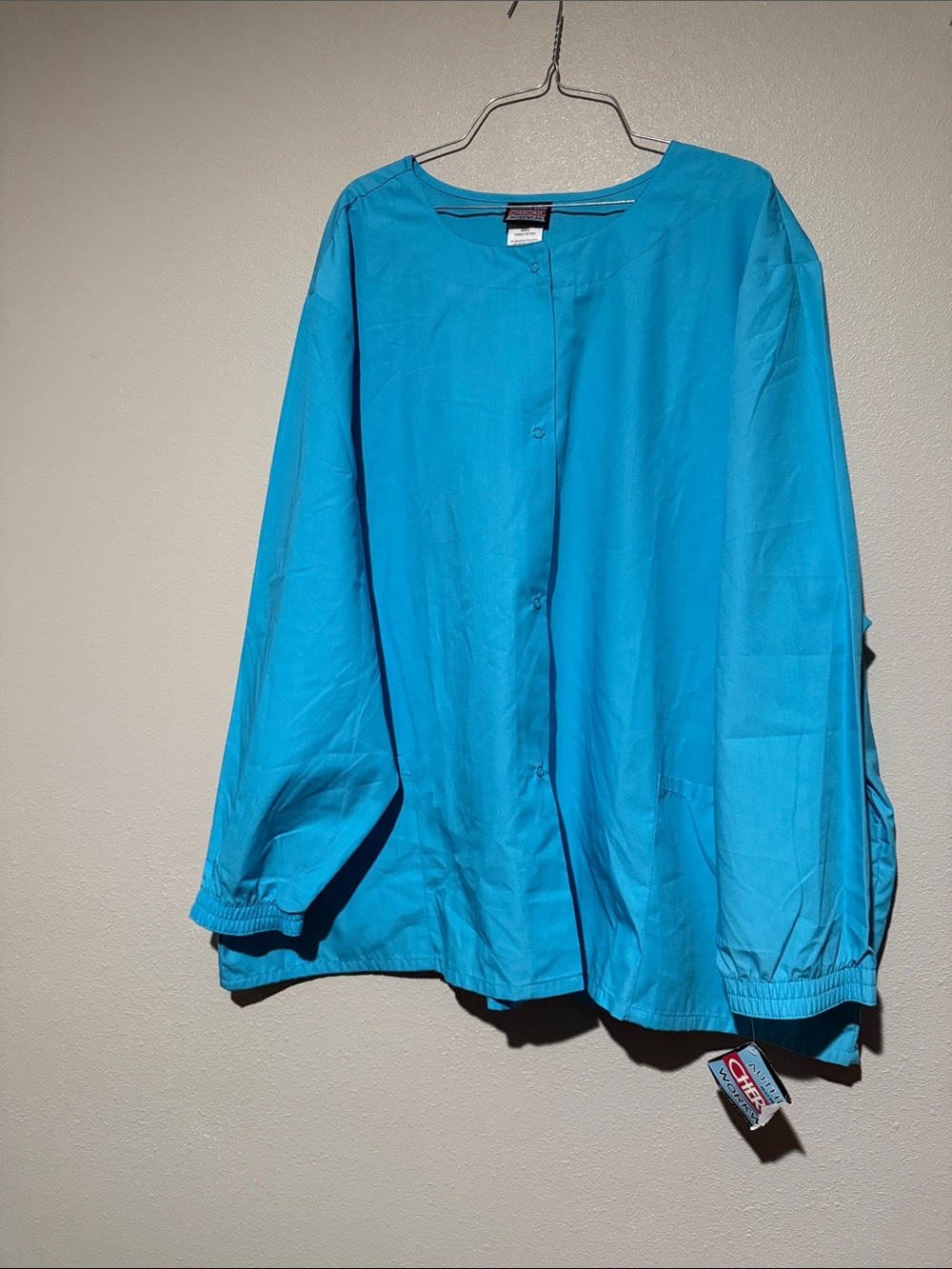 Lightweight Turquoise Button-Front women’s scrub Shirt